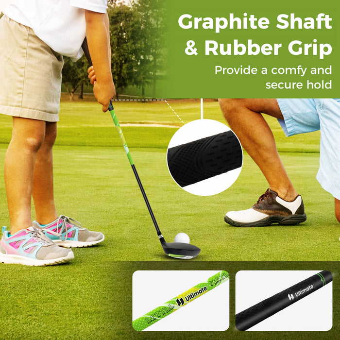 Ultimate Kids Golf Practice Set Junior Complete Golf Club Set Pour Enfants Ages De 8 A 10 Ans Vert