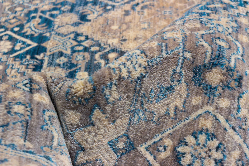 Tapis Traditionnel Lucia 5'0\" x 5'0\" en Bleu