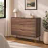 Avira Mid-Century Modern 35" Dresser in Brown (3-Drawer) | Commode Avira Mid-Century Modern 89 cm en brun (3 tiroirs)