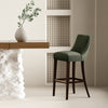 Beever Modern Chenille Wood Upholstered Barstool in Forest Green | Tabouret de bar moderne Beever en bois avec revetement en chenille vert foret