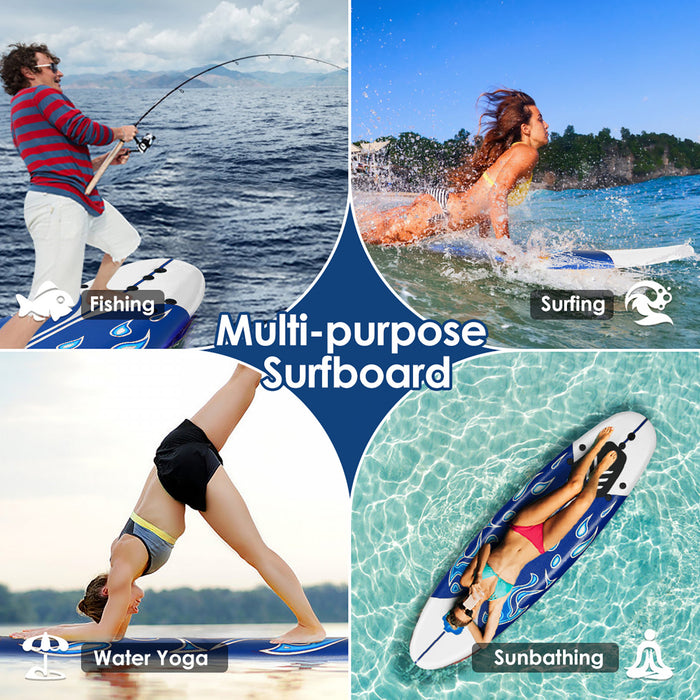 Costway – Planche De Surf De 6’’ A 3 Derives & Leash Pour Enfants, Adultes