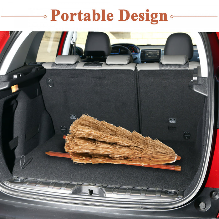 Costway Parasol de plage en paille de 6,5 pieds, inclinable, style tiki hawaien, patio portable