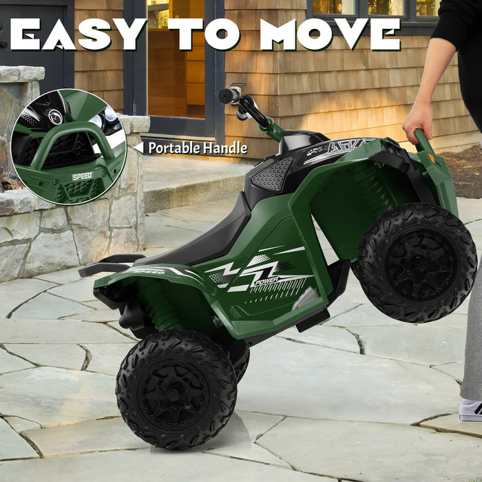 Costway 12v Batterie Alimentee Enfants Rouler Sur Atv Electrique 4 Roues Quad Car Avec Mp3 & Lumiere