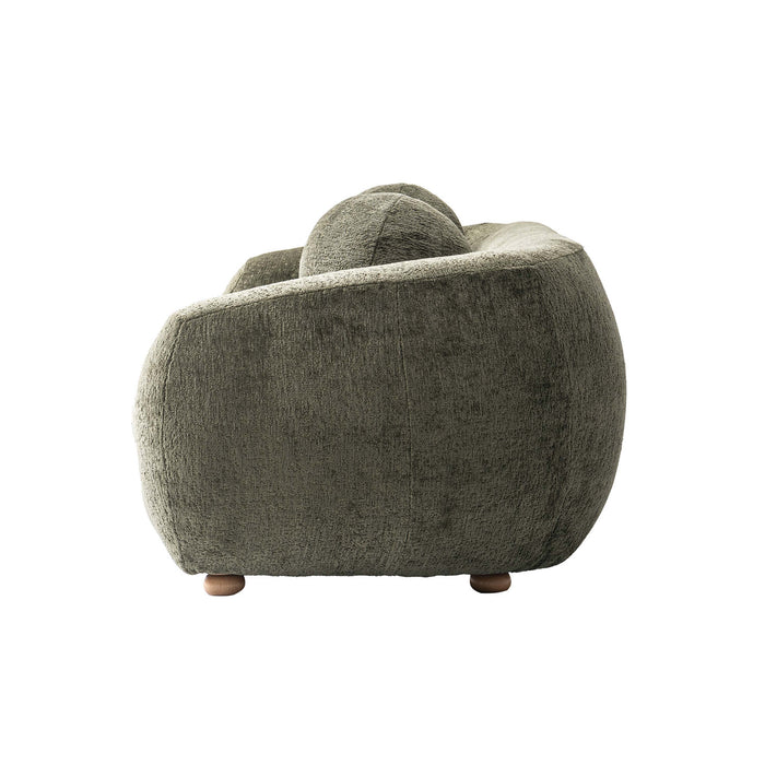 Canape Tribeca style mid-century 218 cm en chenille vert olive