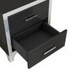 Sophia High Gloss Nightstand with 2 Drawers and Metal Handles,Black | Sophia table de chevet laquee brillante avec 2 tiroirs et poignees en metal, noir