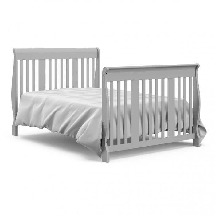 Storkcraft Portofino Lit de bebe convertible 4-en-1 avec table a langer - Gris galet