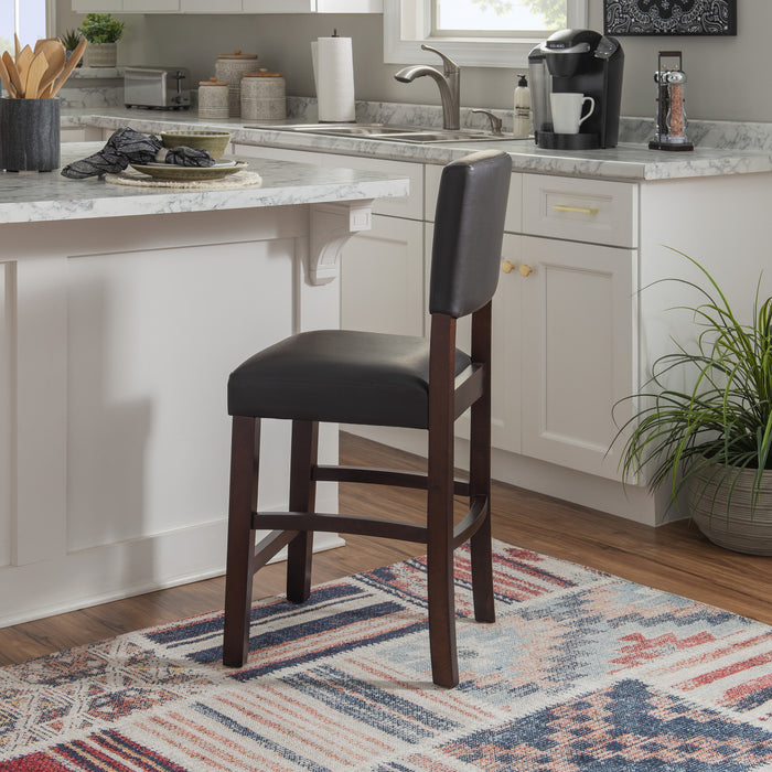 Tabouret Monaco de hauteur comptoir en similicuir - espresso