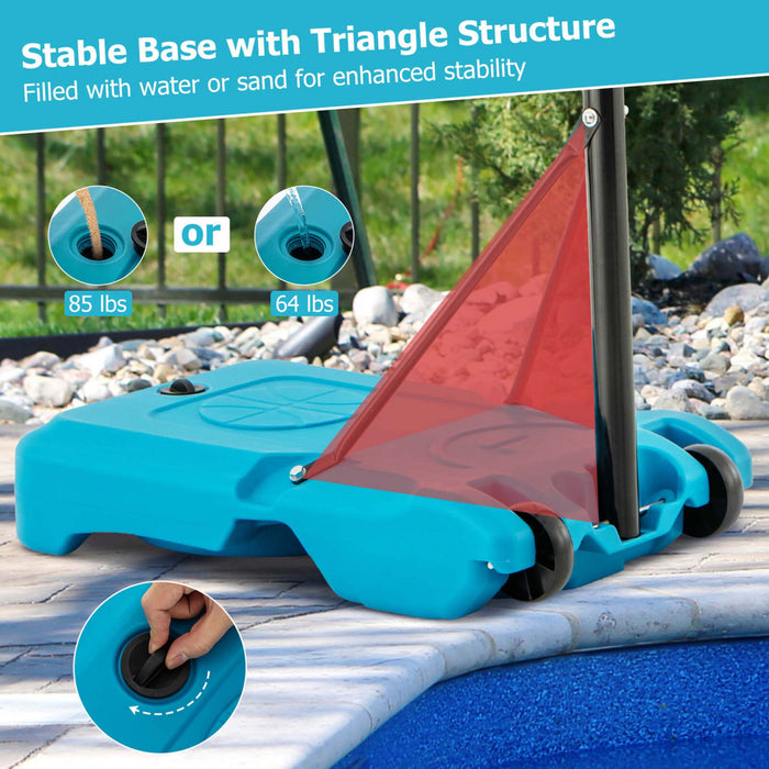 Costway Pool Basketball Hoop 3.8-4.4 Ft Basketballgoal Systeme Reglable En Bord De Piscine