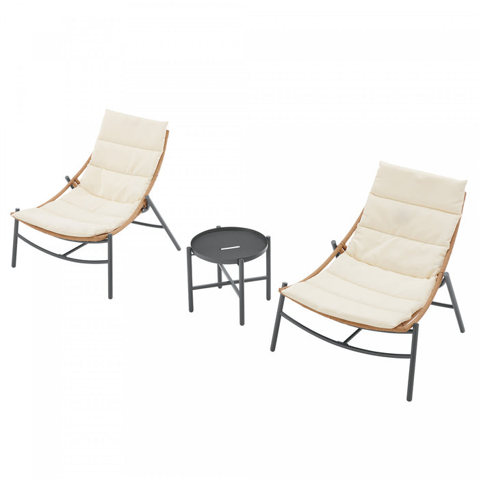 Ensemble de conversation moderne Sunset 3 pieces en creme