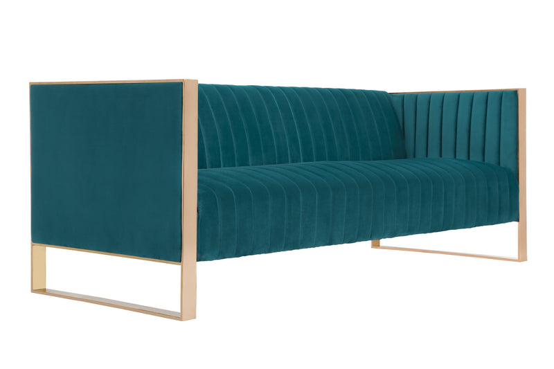 Ensemble de canape 2 pieces Trillium style milieu du siecle en bleu sarcelle
