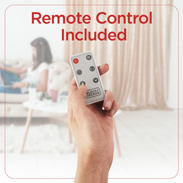 Radiateur tour oscillant Black+Decker de 18,7 po avec éléments en céramique et télécommande