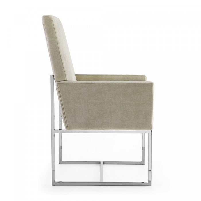 Ensemble moderne de 6 chaises de salle a manger Element, coloris champagne