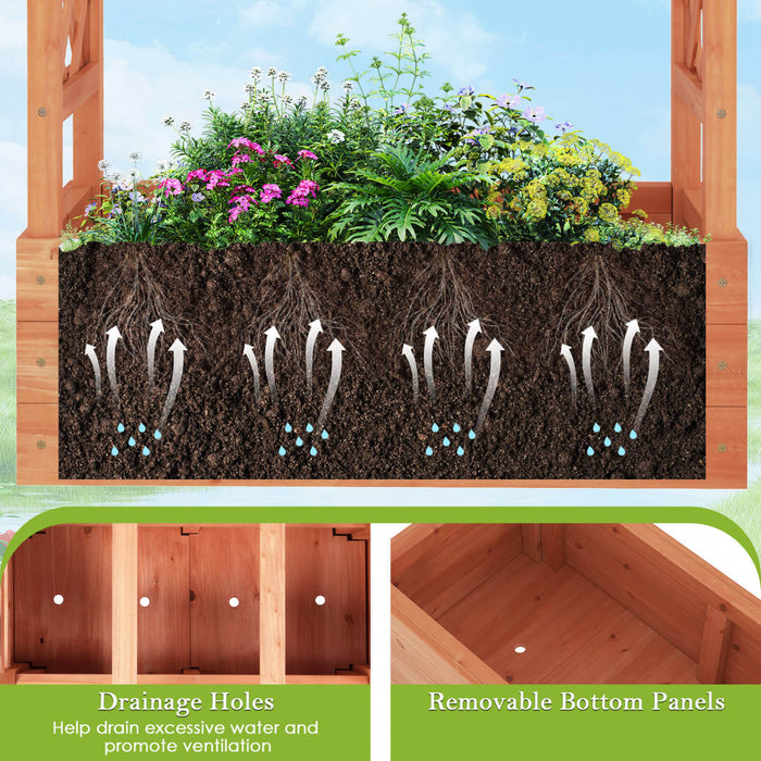 Costway 2 Pcs Lit De Jardin Eleve Avec Trellis Et Toit Suspendu Drainage Eleve Planter Boite
