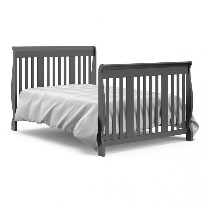 Storkcraft Portofino Lit de bebe convertible 4-en-1 avec table a langer - Gris