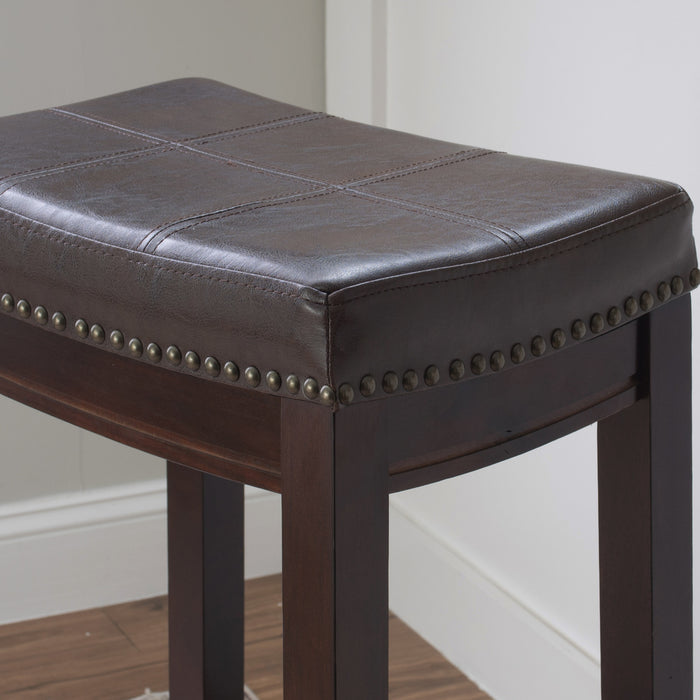 Tabouret bar Claridge en similicuir et sans dossier - brun