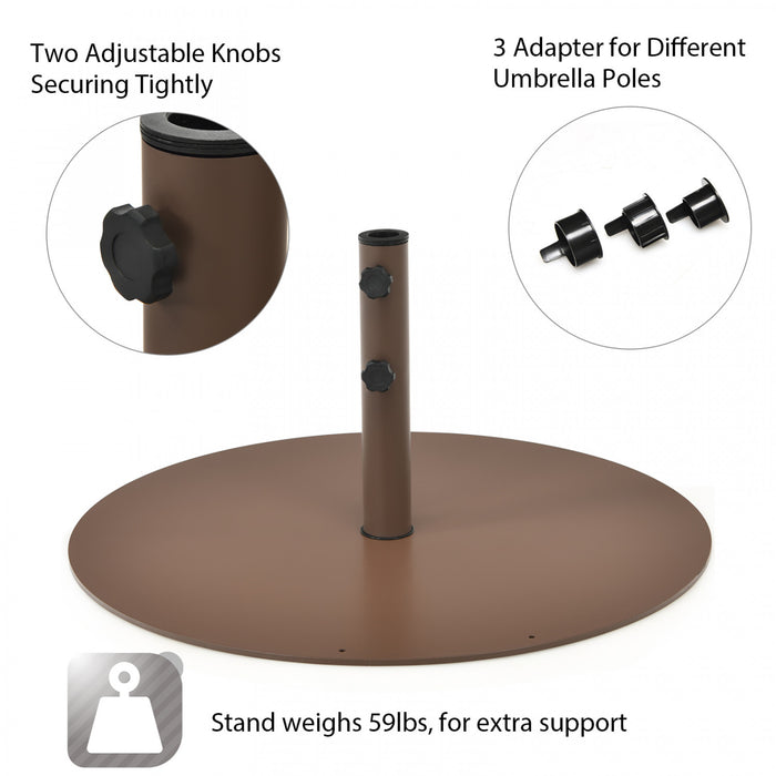 Costway Parasol de Patio 10ft Exterieur avec Pied de Parasol Rond Robuste de 59 LBS