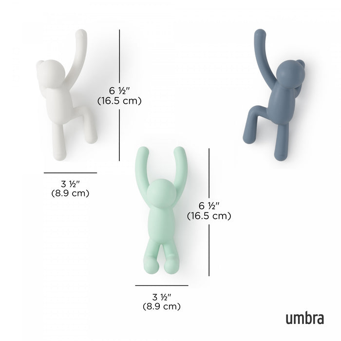 Crochets muraux Buddy de Umbra - gris et verts