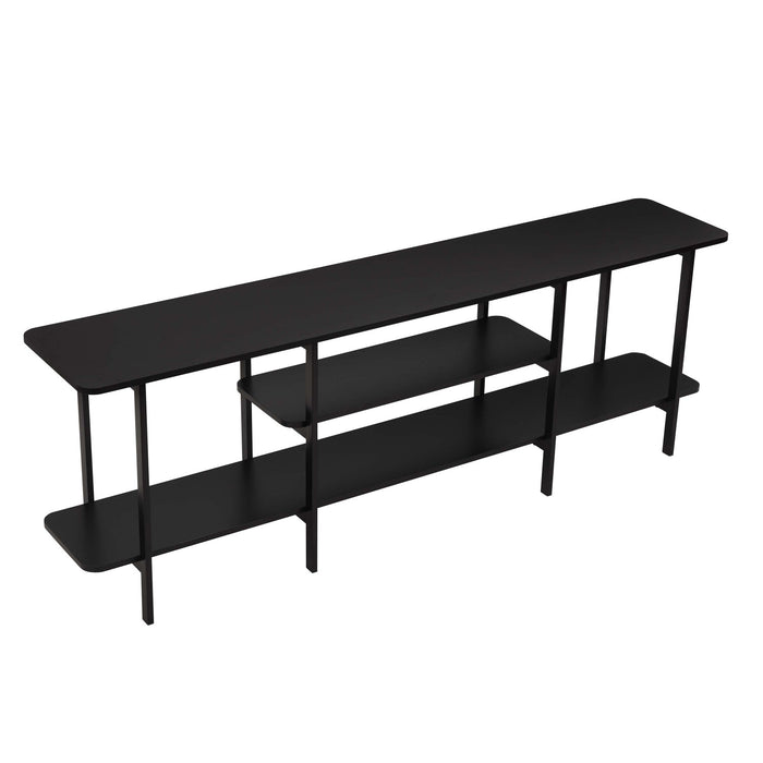Console moderne contemporaine Celine 71\" en noir (3 etageres)