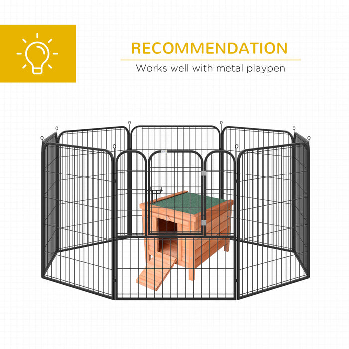 Pawhut 20\" X17\"x17\" Clapier En Bois Pour Lapins Maison Pour Petits Animaux Lapin Cochon D'inde Cage Pour Animaux De Compagnie Coop Abri Pour Chat Rouge Orange