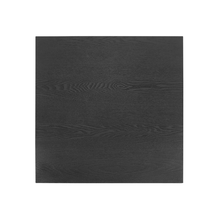 Ethan Table d'Appoint Rustique en Bois de Caoutchouc Solide, Noir