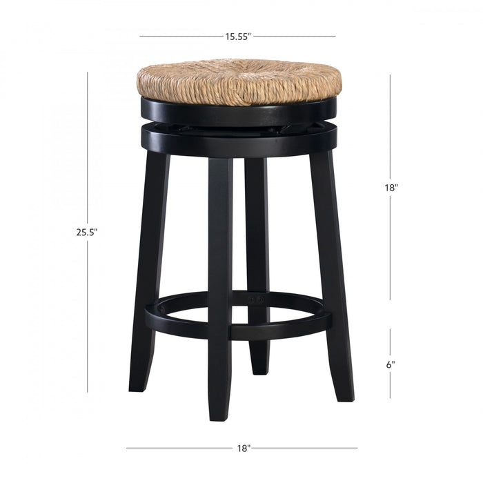 Tabouret Morgan de hauteur comptoir - noir