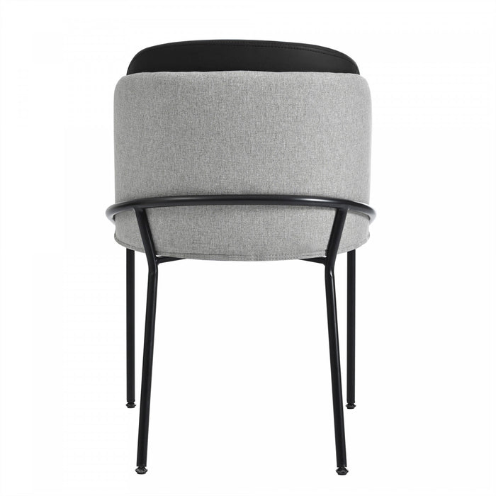 Olivia Ensemble de 2 chaises de salle a manger modernes avec pieds inclines et pieds reglables, noir et gris