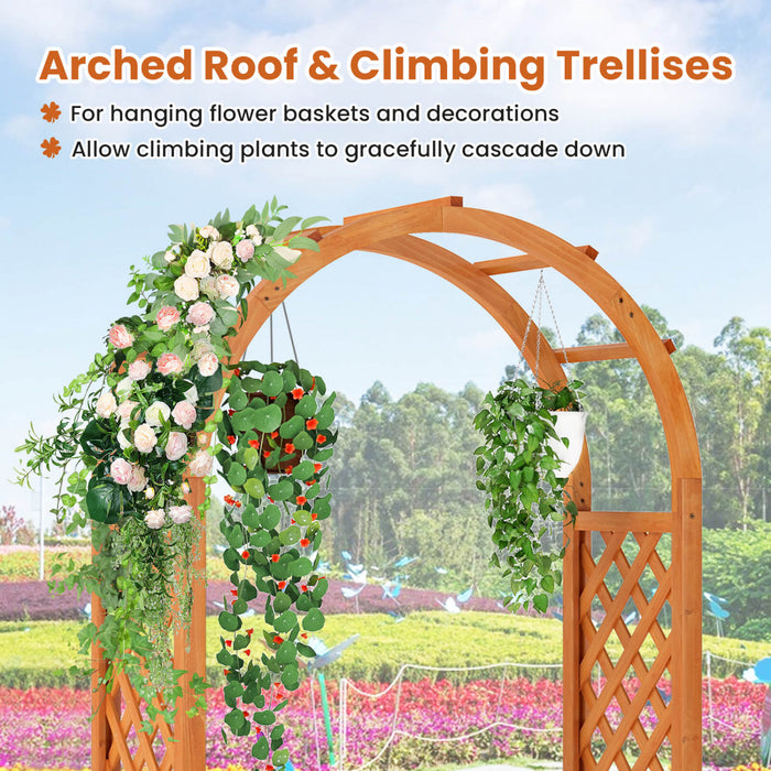 Costway 1 Pc Souleve Lit De Jardin En Bois Boite De Planteur Elevee Avec Treillis En Treillis Et Toit Doule