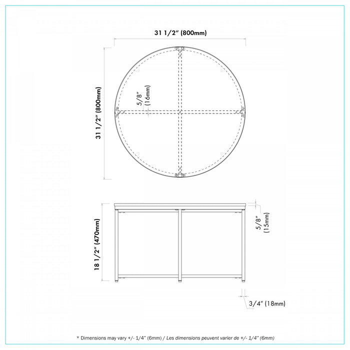 Gilded Table Basse Ronde avec Plateau en Marbre Blanc