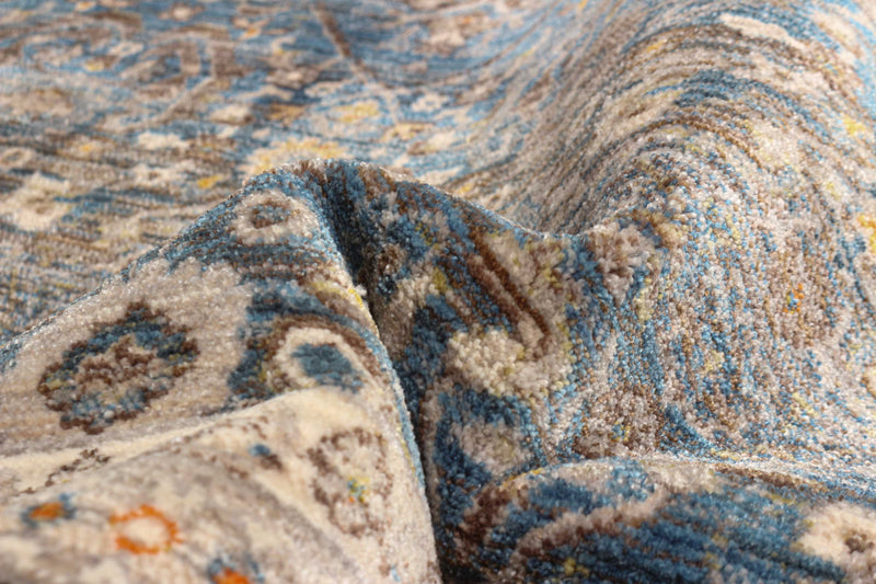 Tapis Traditionnel Gianna 5'0\" x 5'0\" en Bleu