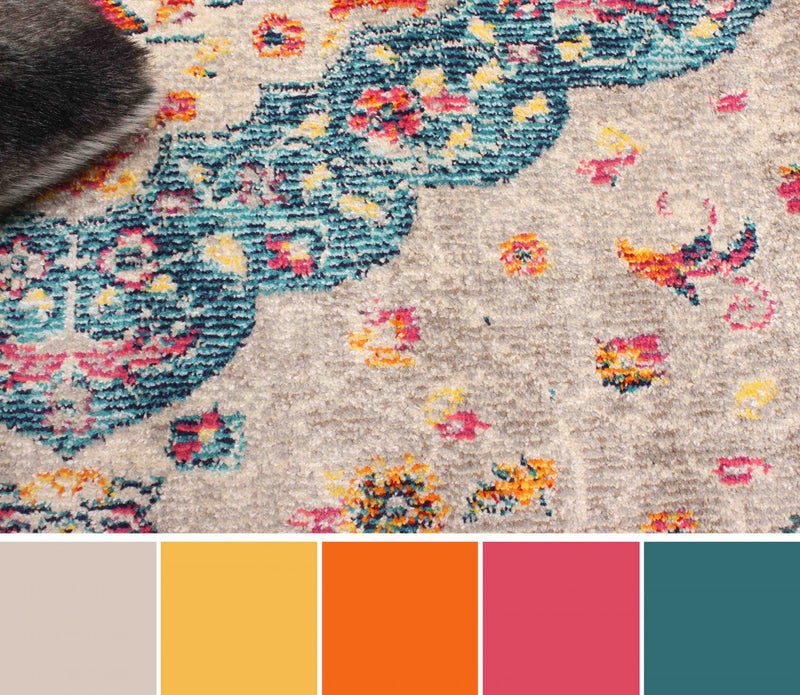 Tapis Traditionnel Daria 5'0\" x 8'0\" en Gris
