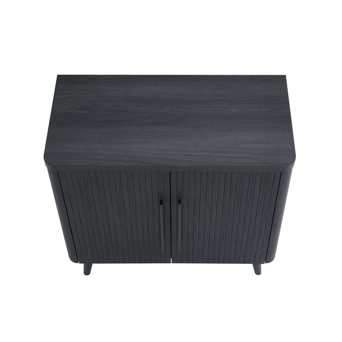 Jodie – Cabinet d’appoint cannele style milieu du siecle de 31\" en gris charbon