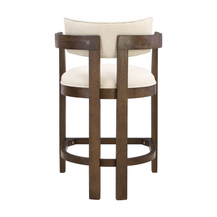 Lucas Ensemble de 2 tabourets de bar en bois de caoutchouc de 26\" avec assise rembourree, noyer