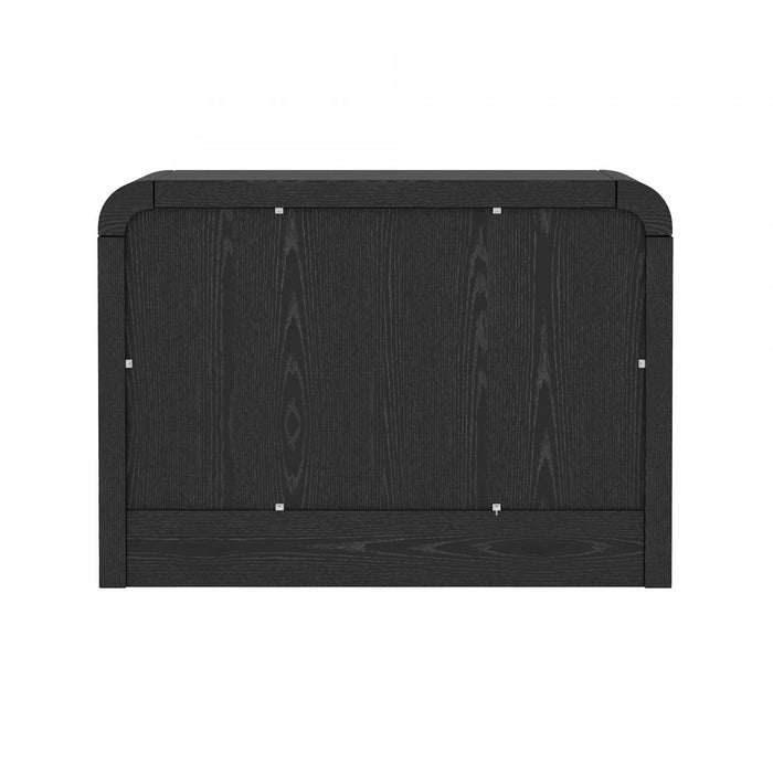 Table de nuit moderne Grace 28\" en noir (2 tiroirs) - Lot de 2