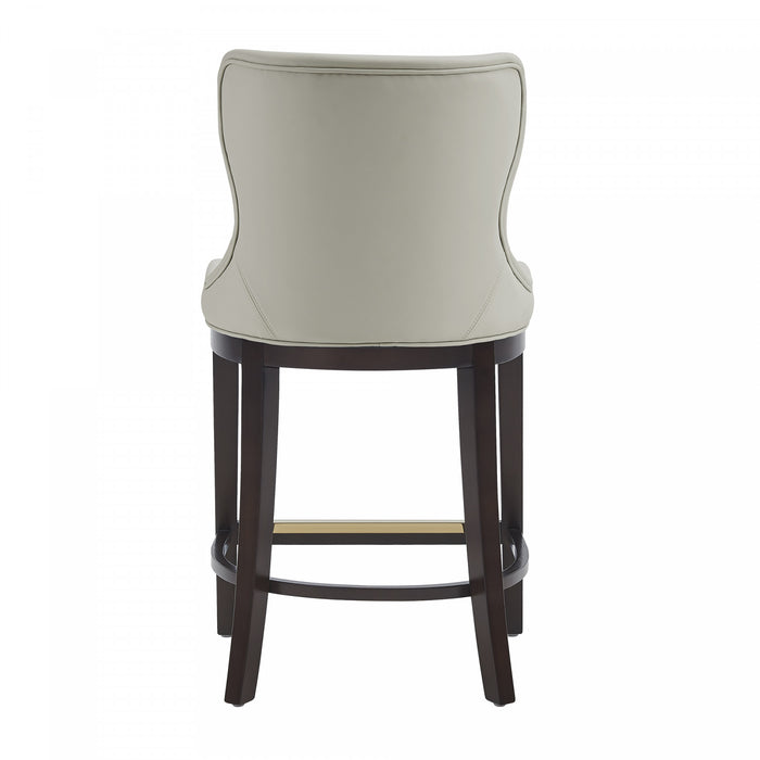 Tabouret de comptoir Blair moderne en bois avec revetement en tissu couleur pierre - Lot de 3