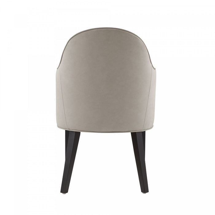 Fauteuil Hillman Moderne en Bois, Similicuir et Velours, Gris Clair