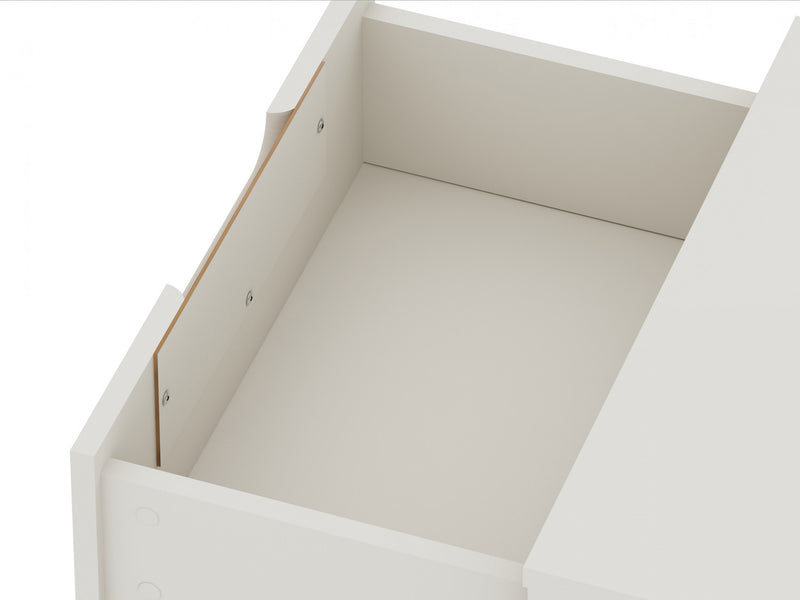 Table de nuit Rockefeller Mid-Century Modern 20\" en blanc casse (2 tiroirs) - Lot de 2