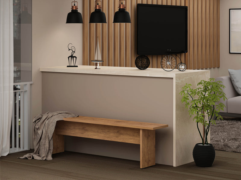 Ensemble de salle a manger moderne Nomad 3 pieces en bois naturel