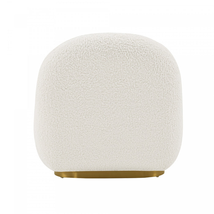 Fauteuil lounge moderne Edina en boucle blanc - Lot de 2