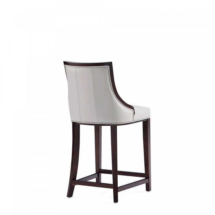 Tabouret de comptoir traditionnel en bois Fifth Avenue avec assise rembourree, gris clair - Lot de 2