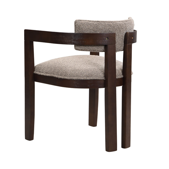 Evelyn Ensemble de 2 chaises de salle a manger en bois de caoutchouc avec accoudoirs et assise rembourree, expresso