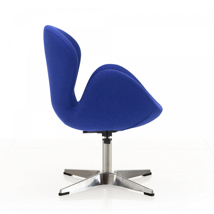 Fauteuil lounge pivotant moderne Raspberry en tissu bleu - Lot de 2