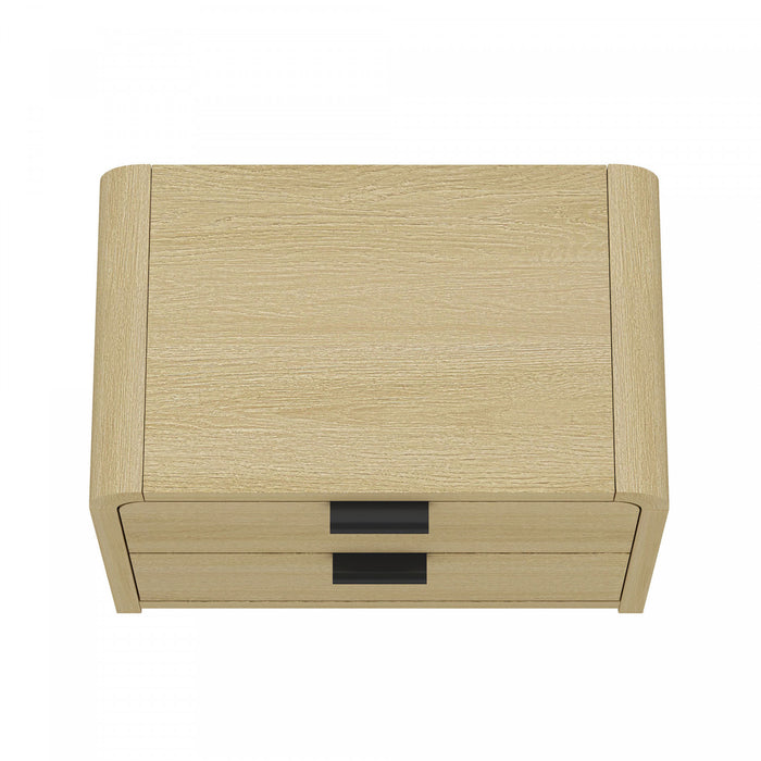 Table de nuit Grace Modern 28\" en chene naturel et noir