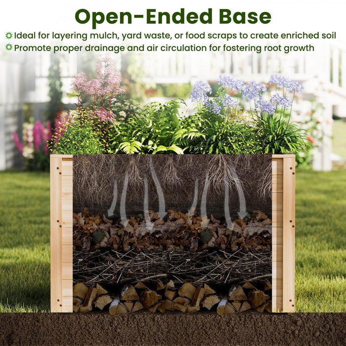 Costway 1 Pcs Boite De Planteur Elevee Avec Base Ouverte Pour Legumes Profondement Enracines
