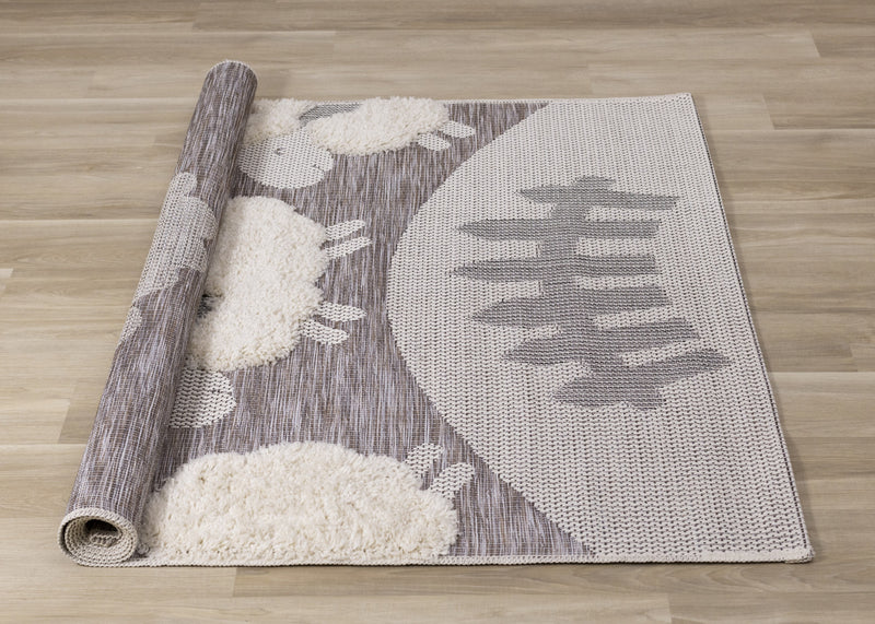 Carpette à motif de mouton pour enfants - 3 pi 11 po x 5 pi 7 po