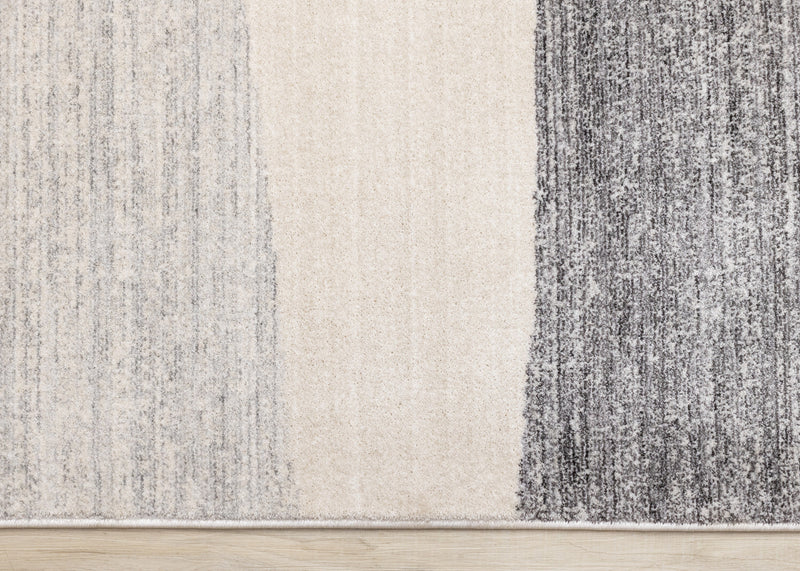 Tapis geometrique gris noir creme Olivia, 7'10\" x 10'2\"