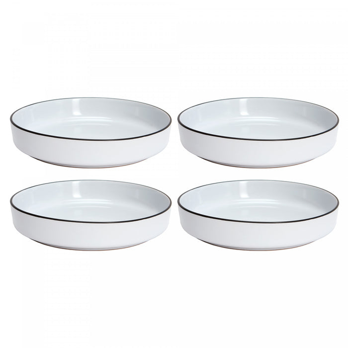 Cena Home Ensemble de 4 Bols a Soupe ou Pates, Style Bistro en Gres de 20 cm