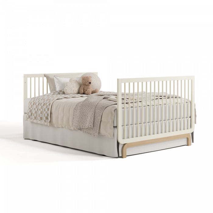 Storkcraft Santorini Lit de bebe convertible 5-en-1 - Avoine avec bois clair