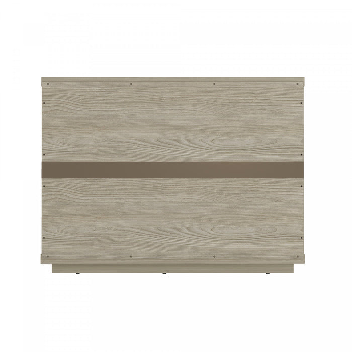 Table de nuit moderne Evelyn 32\" en bois naturel (3 tiroirs)