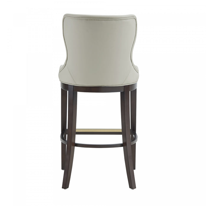 Tabouret de bar Blair moderne en bois avec revetement en tissu coloris pierre