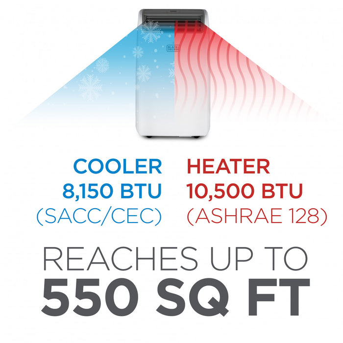 Climatiseur portatif Black+Decker de 8 150 BTU avec chauffage - BPT08HWTB
